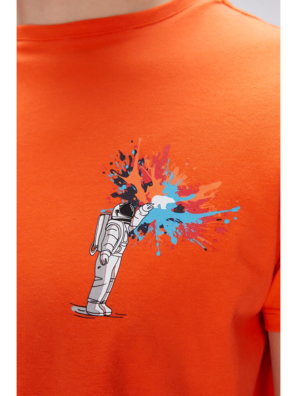 Endless Turuncu Erkek Baskılı Tişört-3
