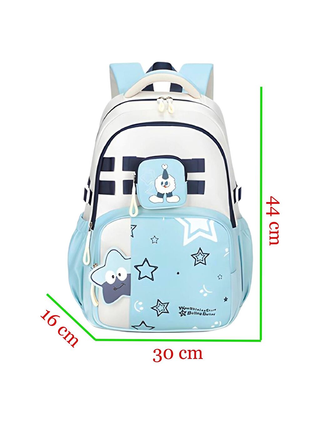 3 Bölmeli New Star Kolej Okul Sırt Çantası Turkuaz (MU-1865)-1