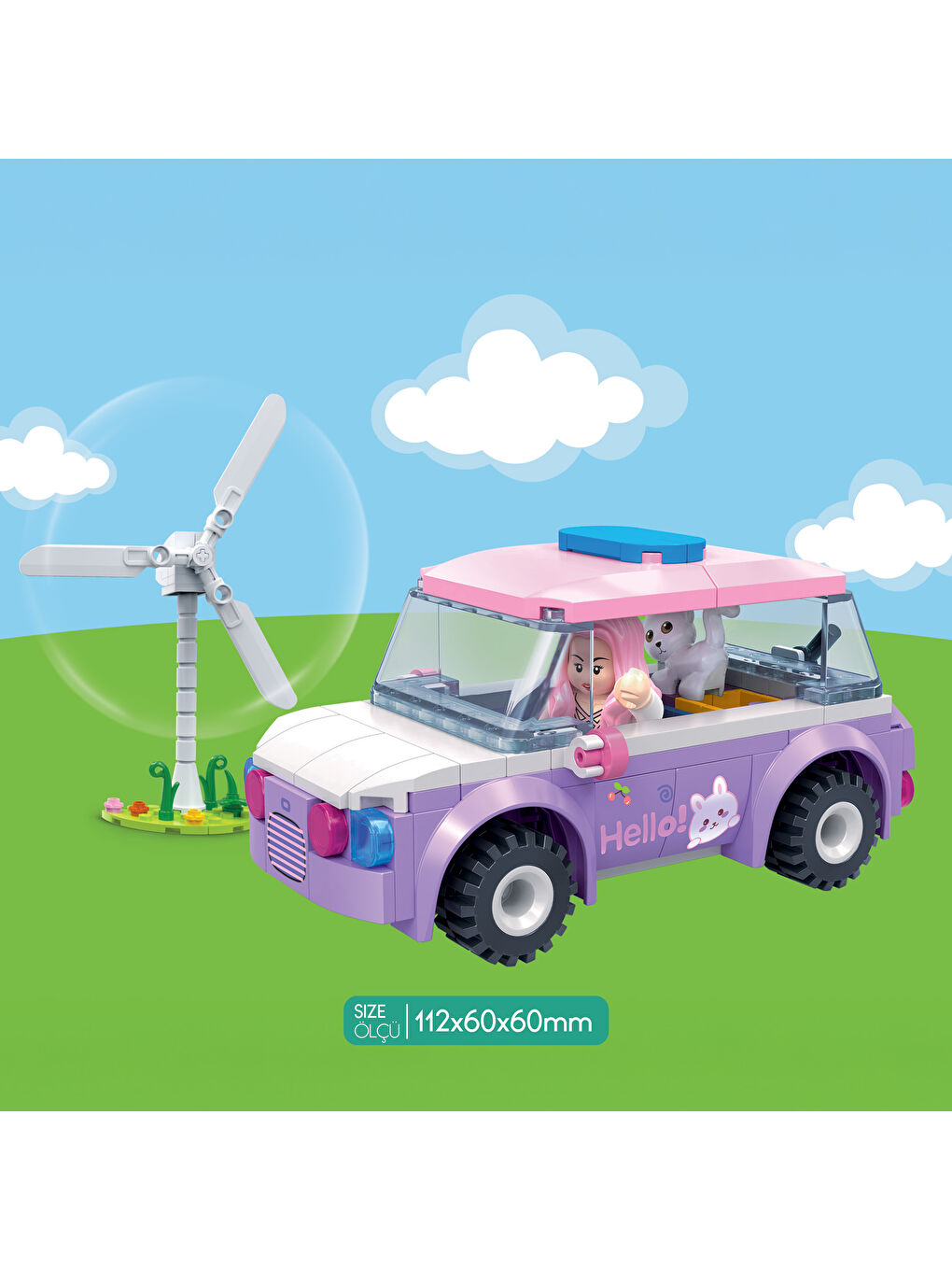 Eğitici Bloklar Kız Arabası 136 Parça Yapı Seti-1