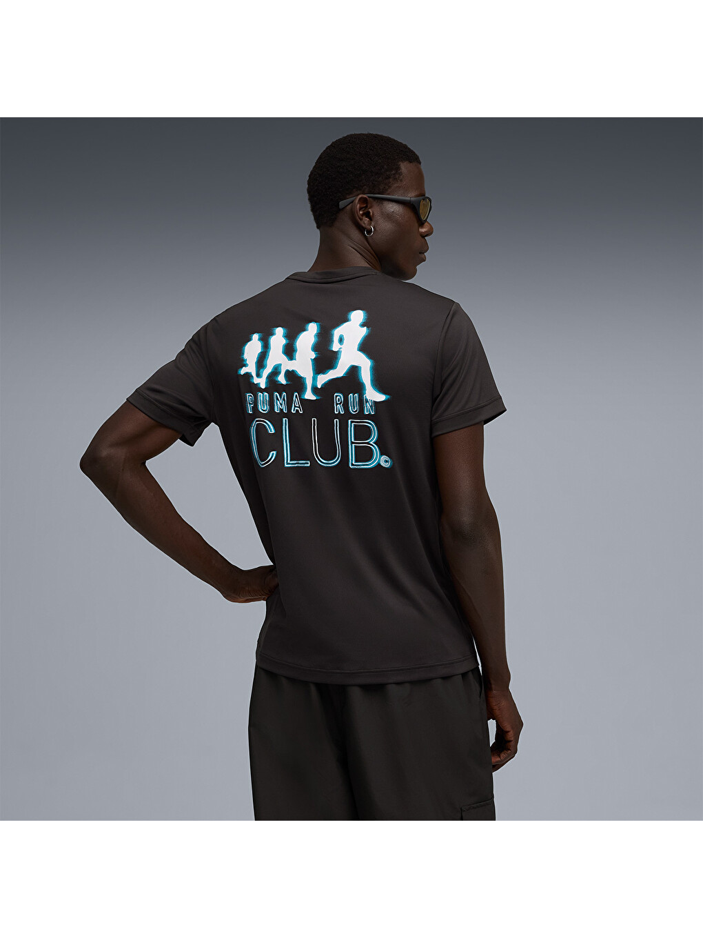 Run Club Graphic Erkek Siyah Tişört-1