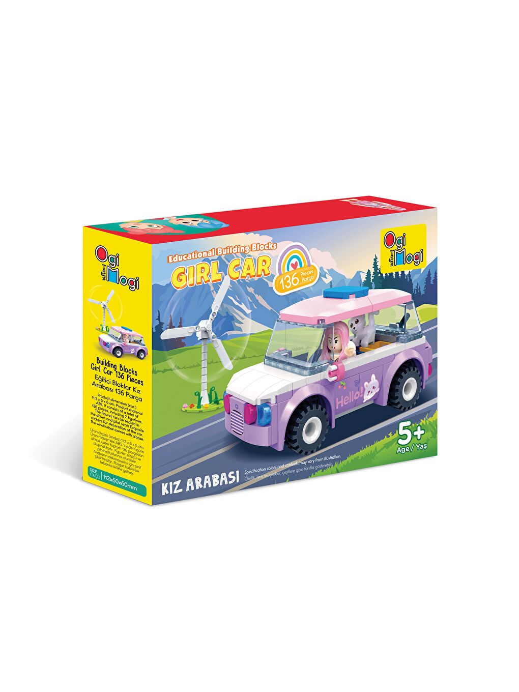 Eğitici Bloklar Kız Arabası 136 Parça Yapı Seti-3