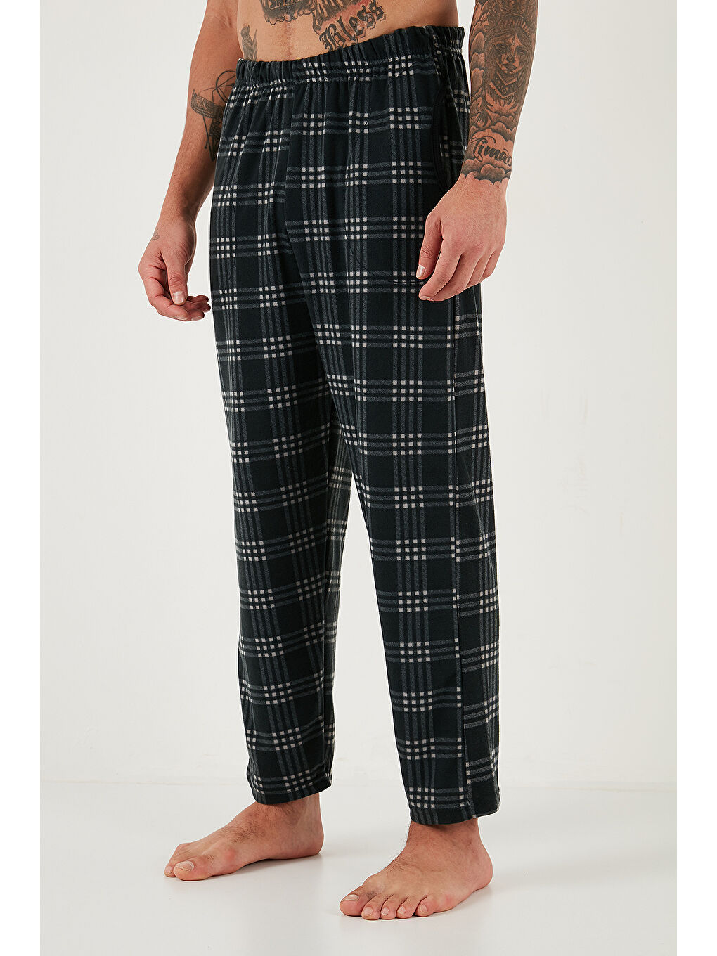 Antrasit Ekoseli Yumuşak Dokulu Regular Fit Uzun Kollu Pijama Takımı 609611030-2