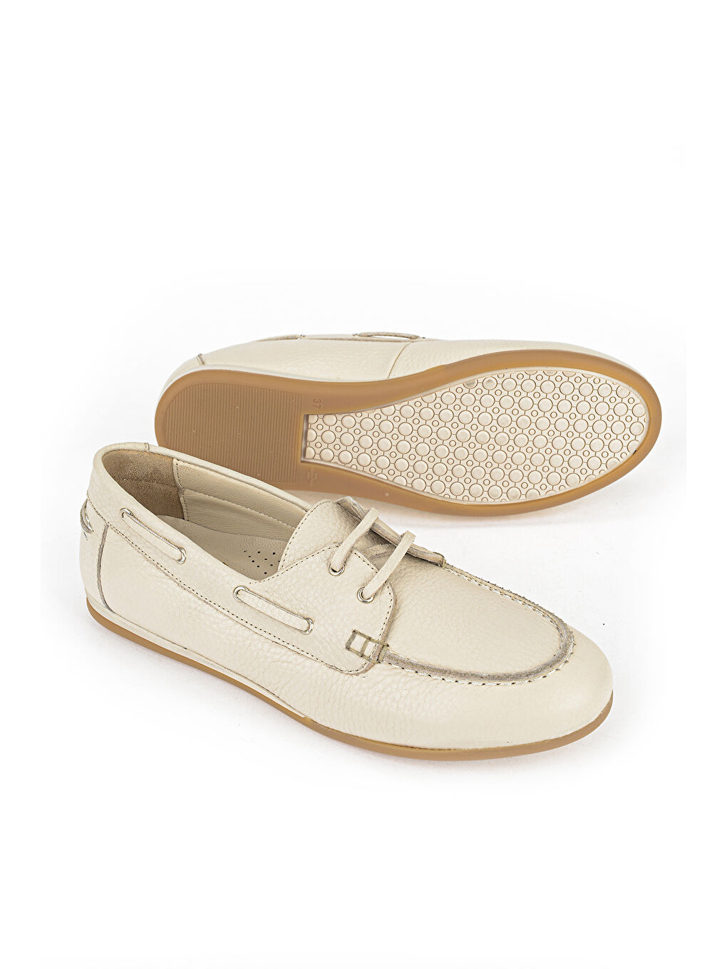 Kadın Hakiki Deri Günlük Ayakkabı 1611022Z2776 Bej-3