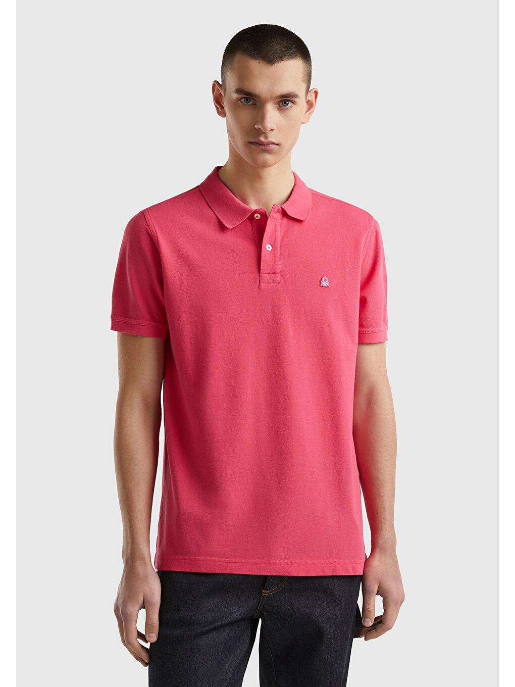 United Colors Of Benetton Erkek Koyu Pembe Regular Fit Kısa Kollu Polo T-Shirt - 1