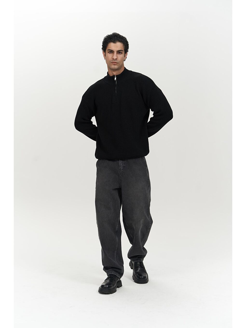 Mathis Siyah Balıkçı Yaka Erkek Triko Kazak