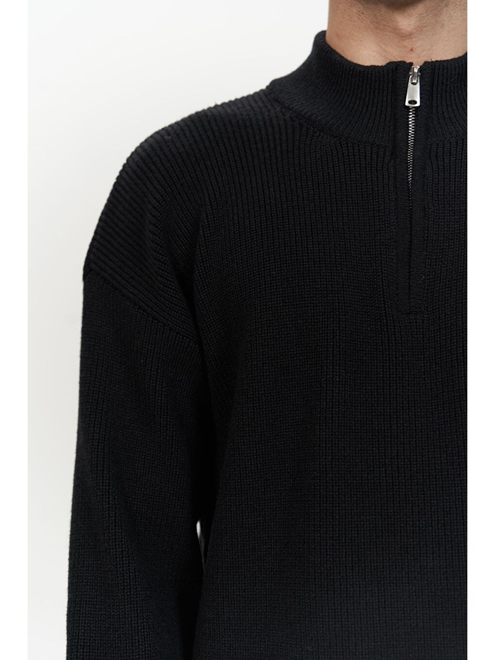 Mathis Siyah Balıkçı Yaka Erkek Triko Kazak-3