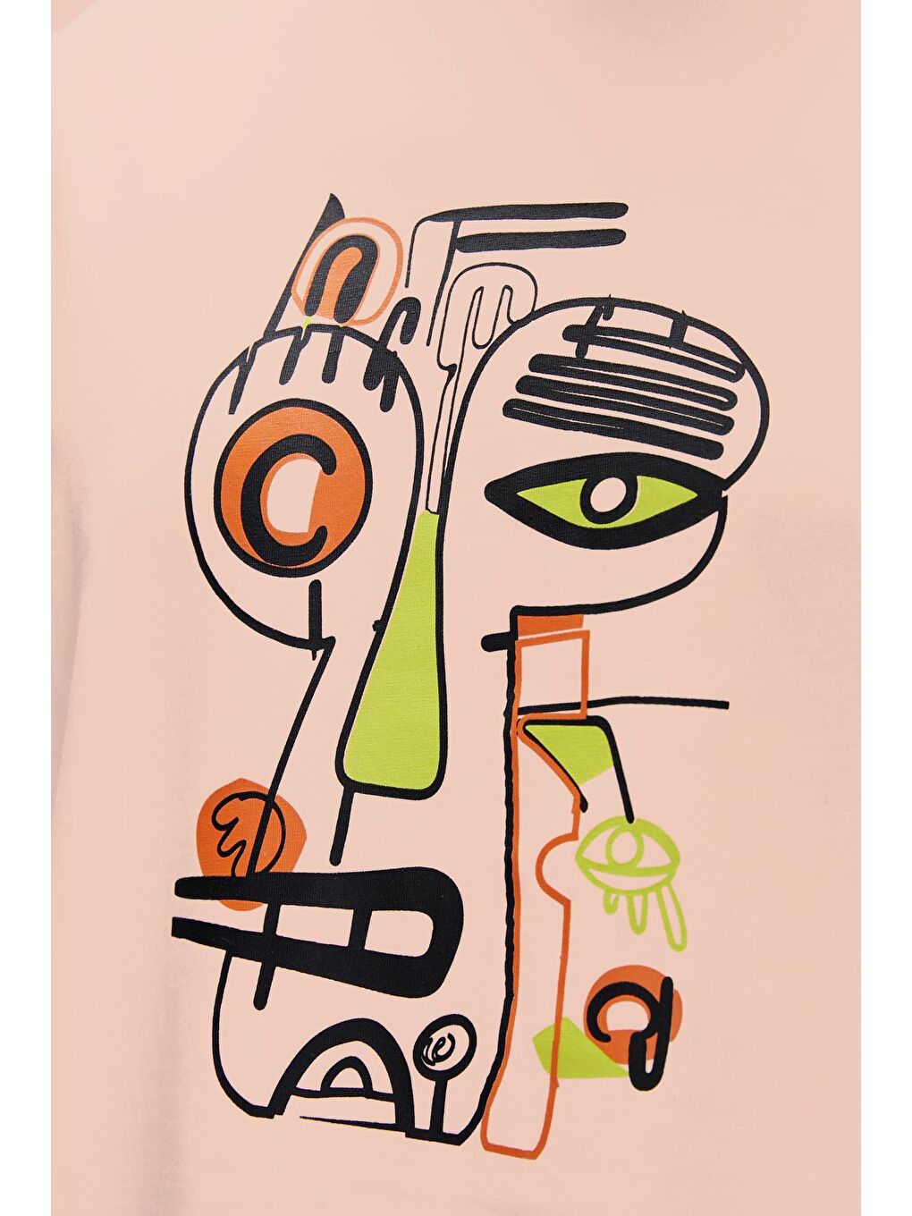 Collis Pembe Erkek Baskılı Tişört-1