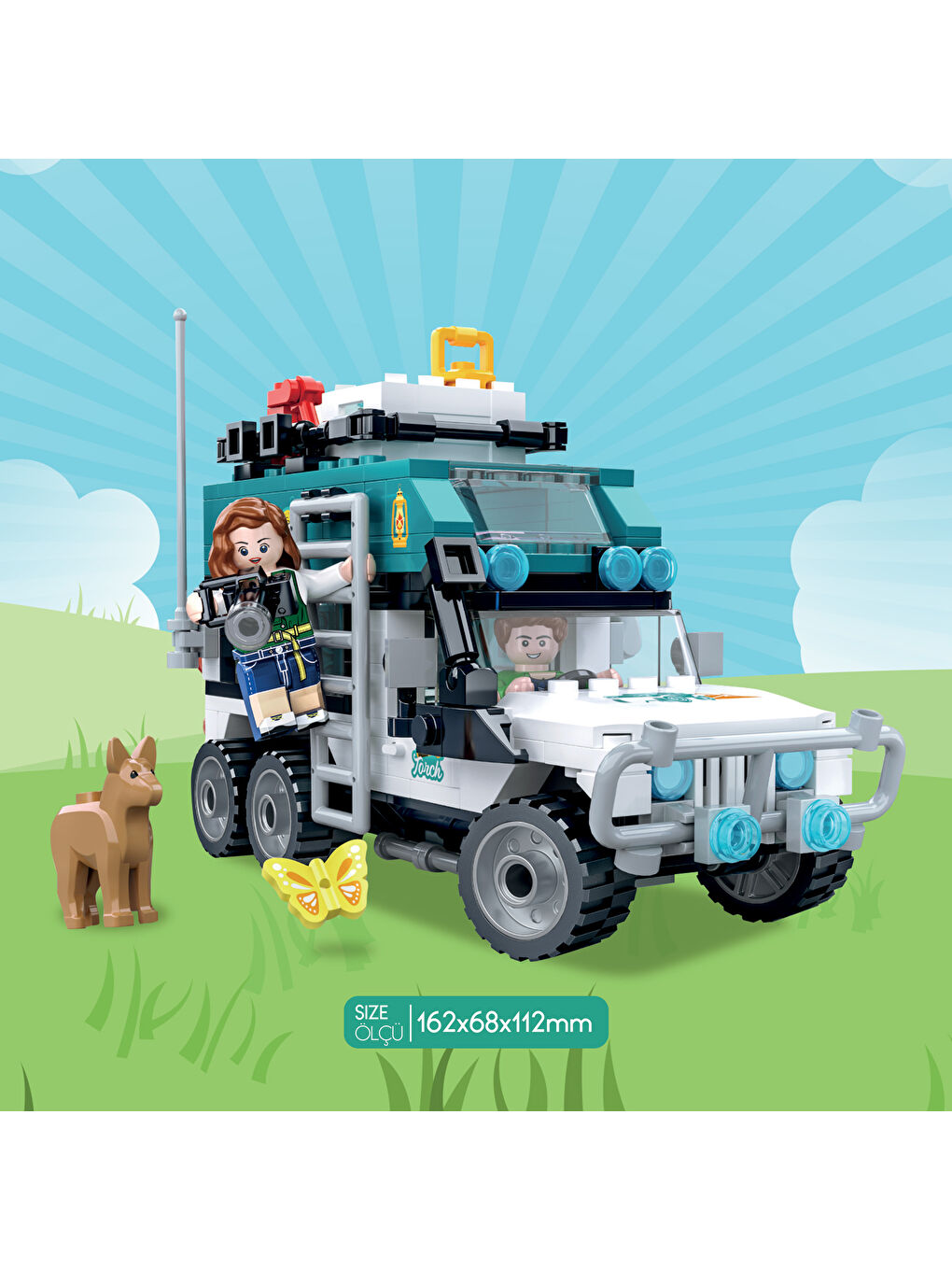 Eğitici Bloklar Işıklı Mavi Karavan 298 Parça Yapı Seti-1