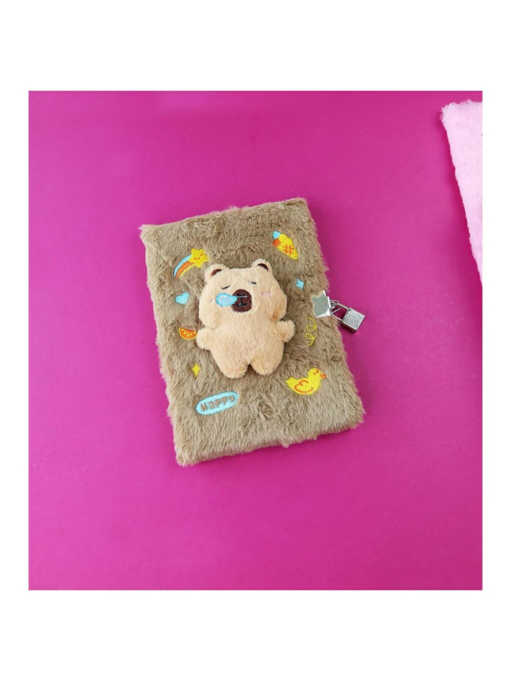 Pelüş Kapaklı Kilitli Günlük Defter