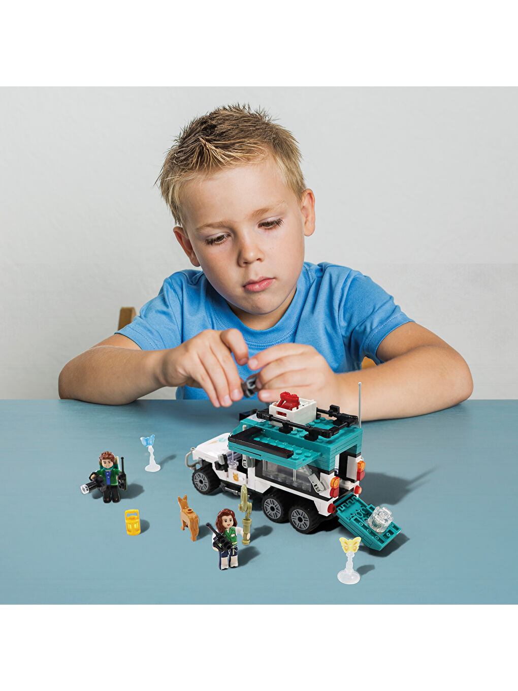 Eğitici Bloklar Işıklı Mavi Karavan 298 Parça Yapı Seti-4