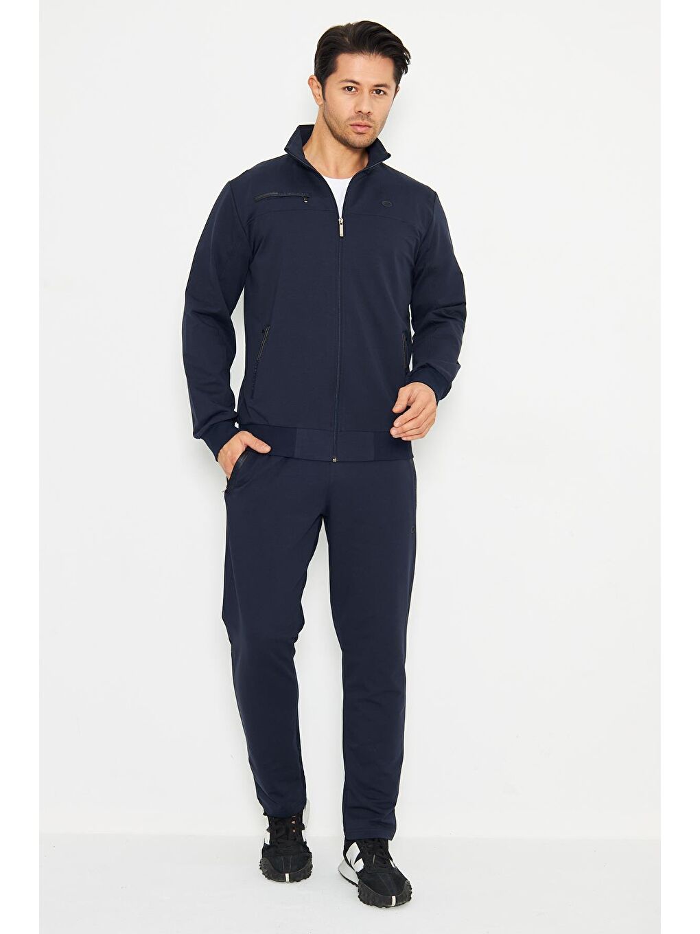 Lacivert Pamuklu Kumaş Erkek Eşofman Takımı Fm19102