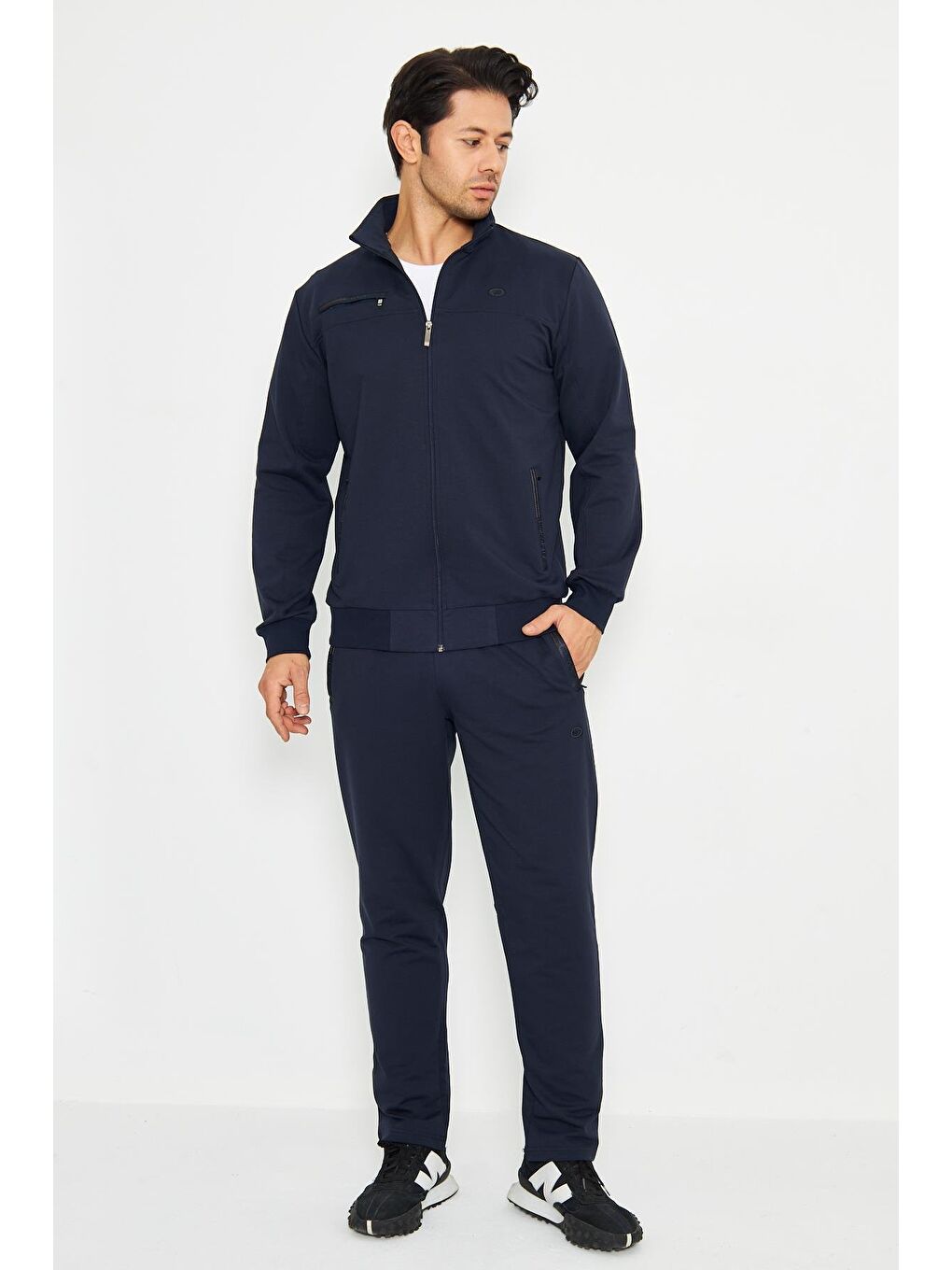 Lacivert Pamuklu Kumaş Erkek Eşofman Takımı Fm19102-2