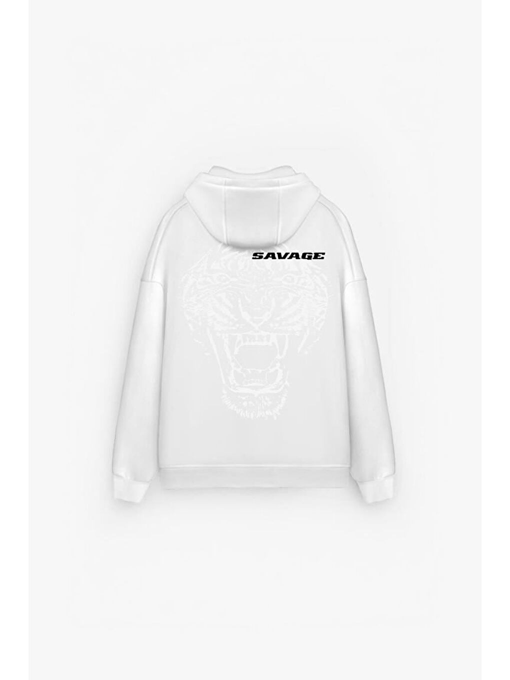 Erkek Oversize Kapüşonlu 2'Li Hoodie Beyaz - Siyah-2