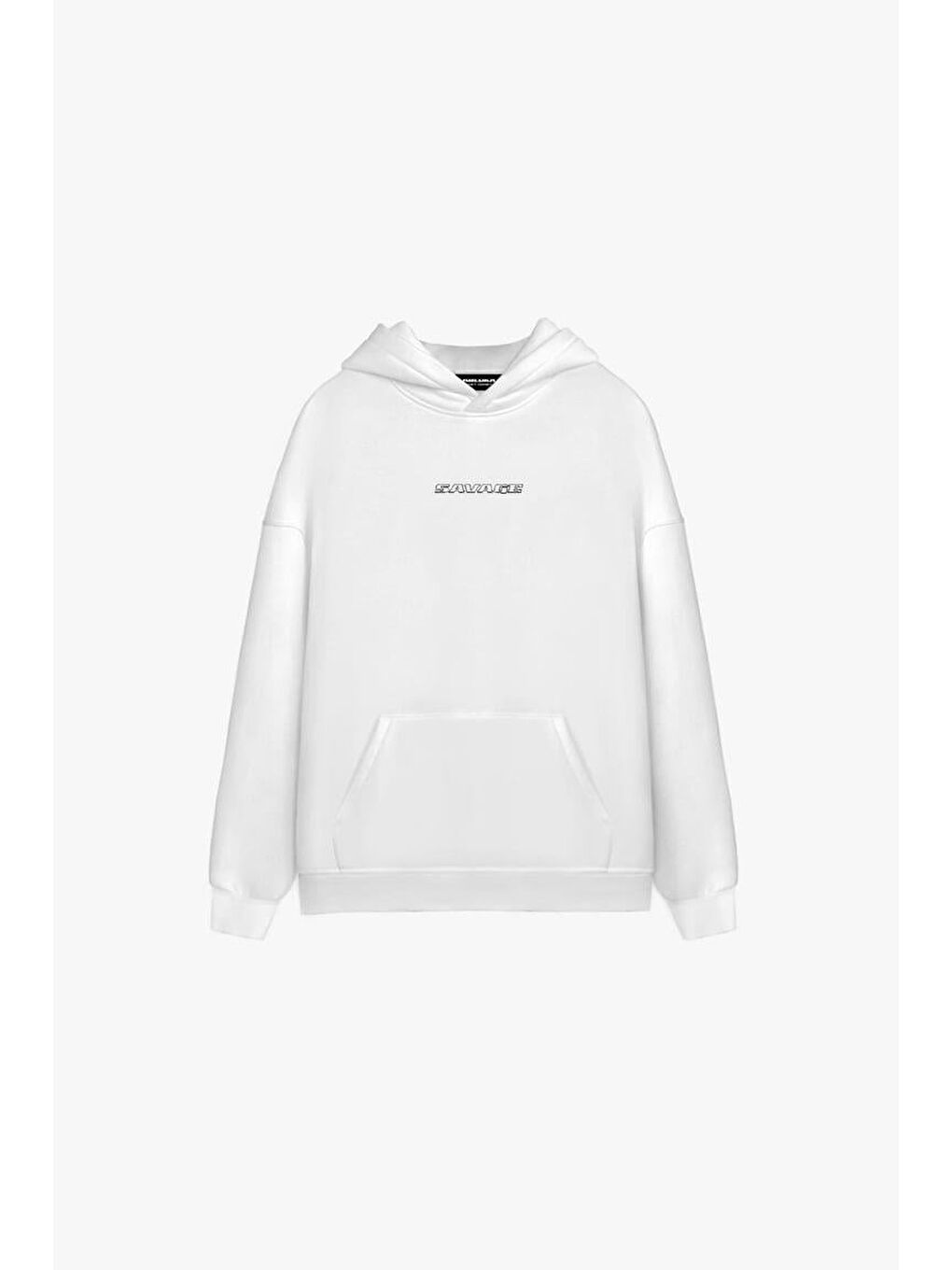 Erkek Oversize Kapüşonlu 2'Li Hoodie Beyaz - Siyah-3