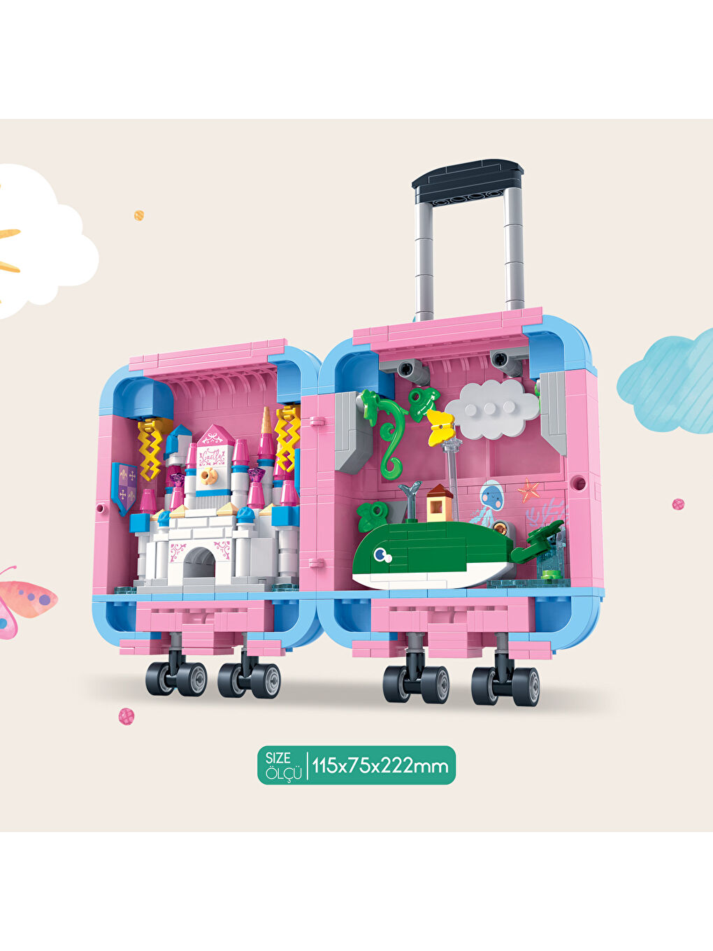 Eğitici Bloklar Pembe Valiz 519 Parça Yapı Seti-1