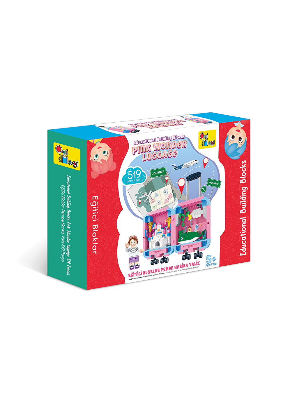 Eğitici Bloklar Pembe Valiz 519 Parça Yapı Seti-2