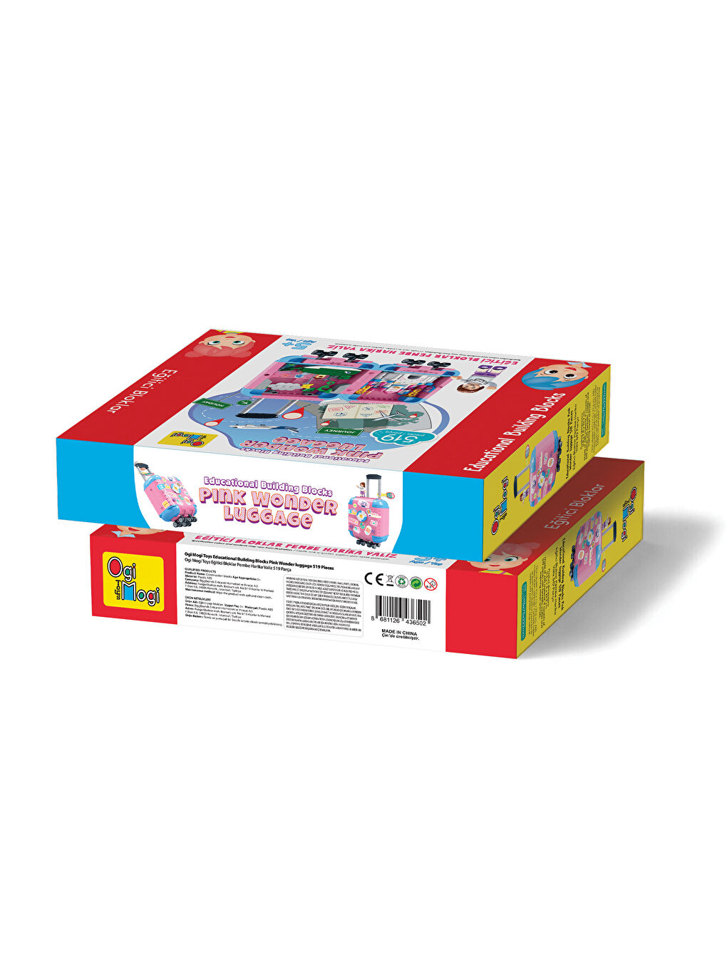 Eğitici Bloklar Pembe Valiz 519 Parça Yapı Seti-4