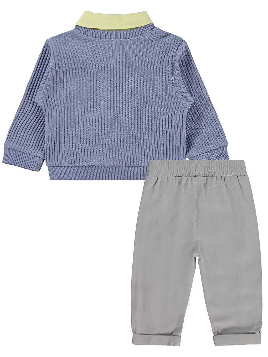 Lüks Tekstil Papyonlu Hırka 3 Lü 6-18 Ay Takım - Sarı-2