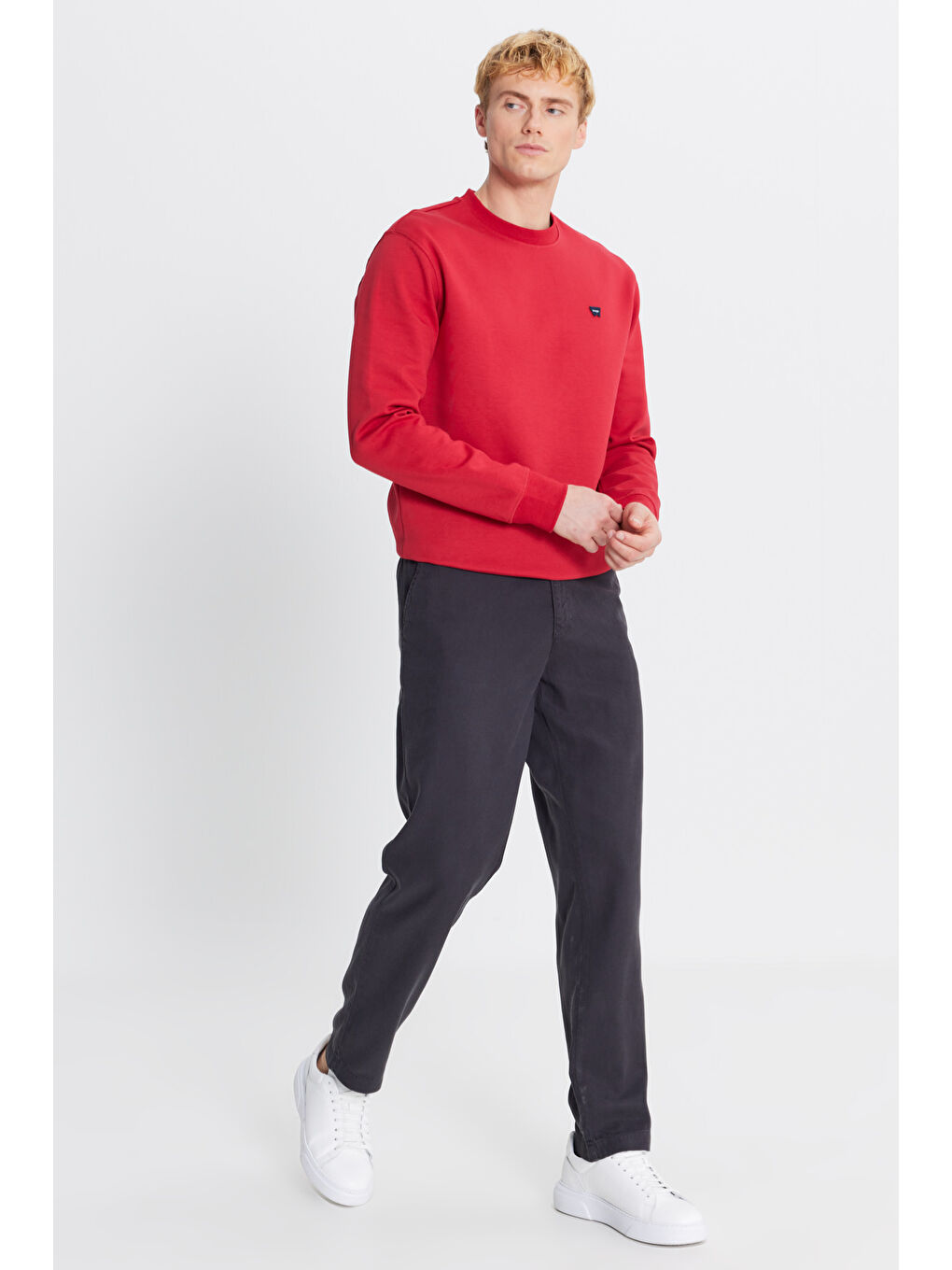 Regular Fit Normal Kesim Lastikli Bel Siyah Chino Pantolon