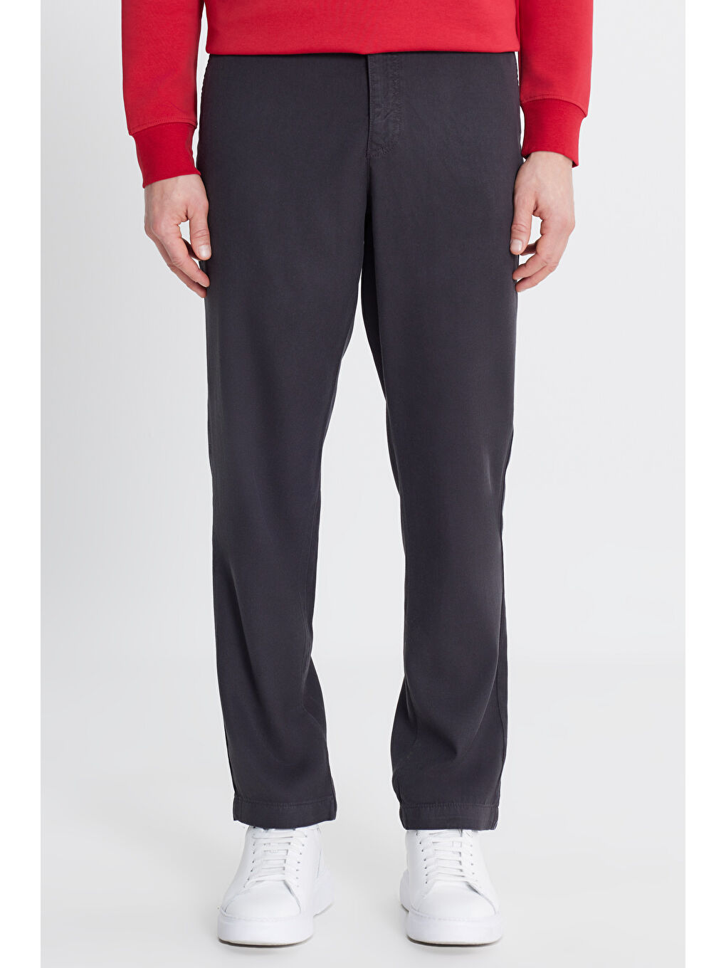 Regular Fit Normal Kesim Lastikli Bel Siyah Chino Pantolon-1