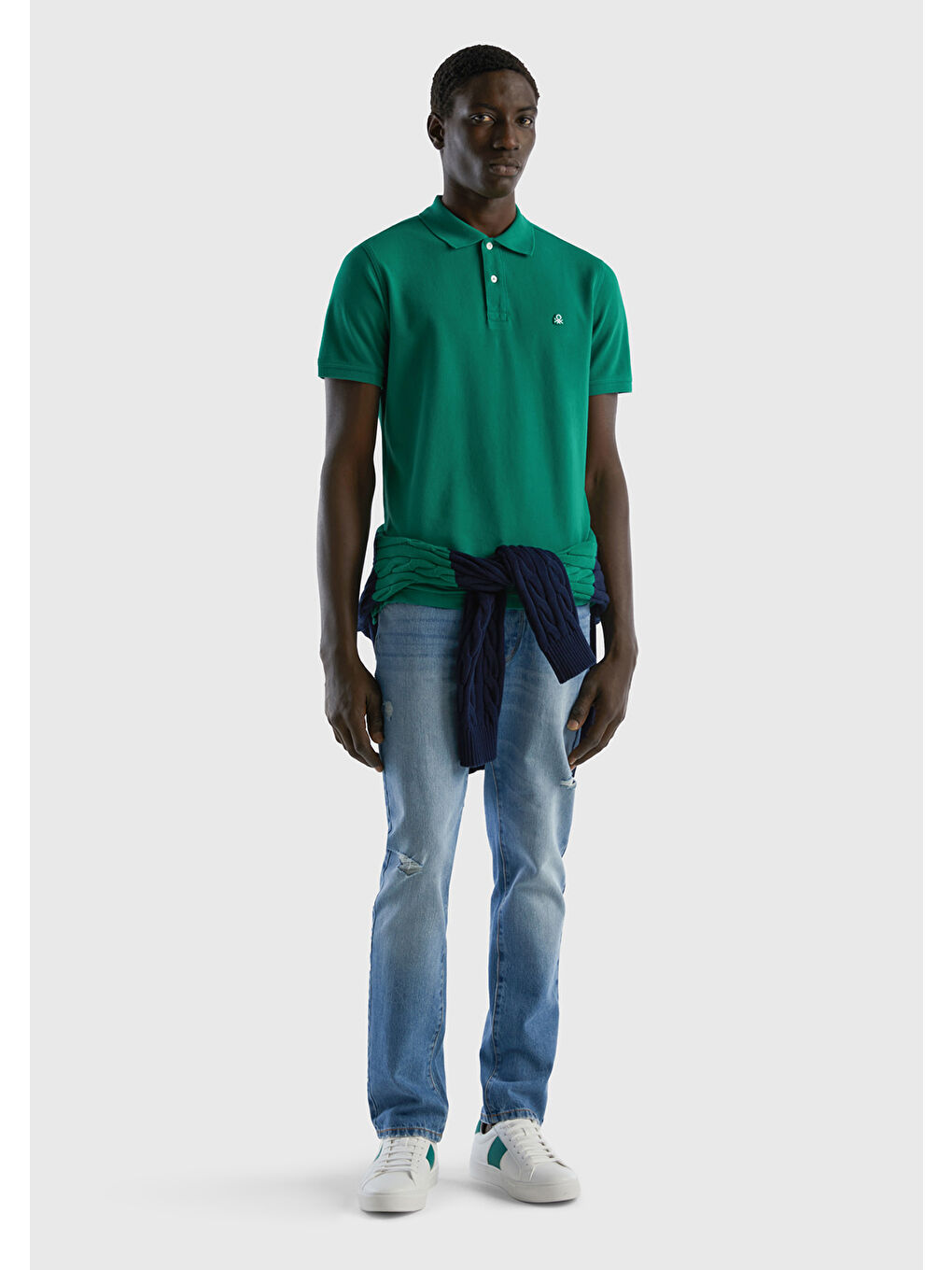 United Colors Of Benetton Erkek Koyu Yeşil Regular Fit Kısa Kollu Polo T-Shirt