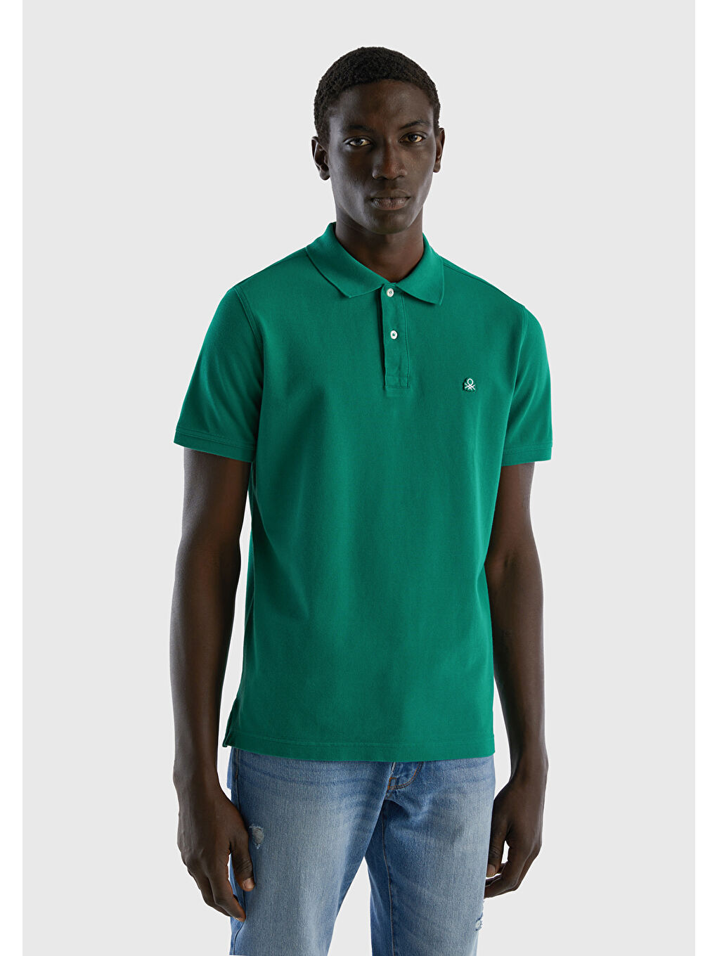 United Colors Of Benetton Erkek Koyu Yeşil Regular Fit Kısa Kollu Polo T-Shirt - 2