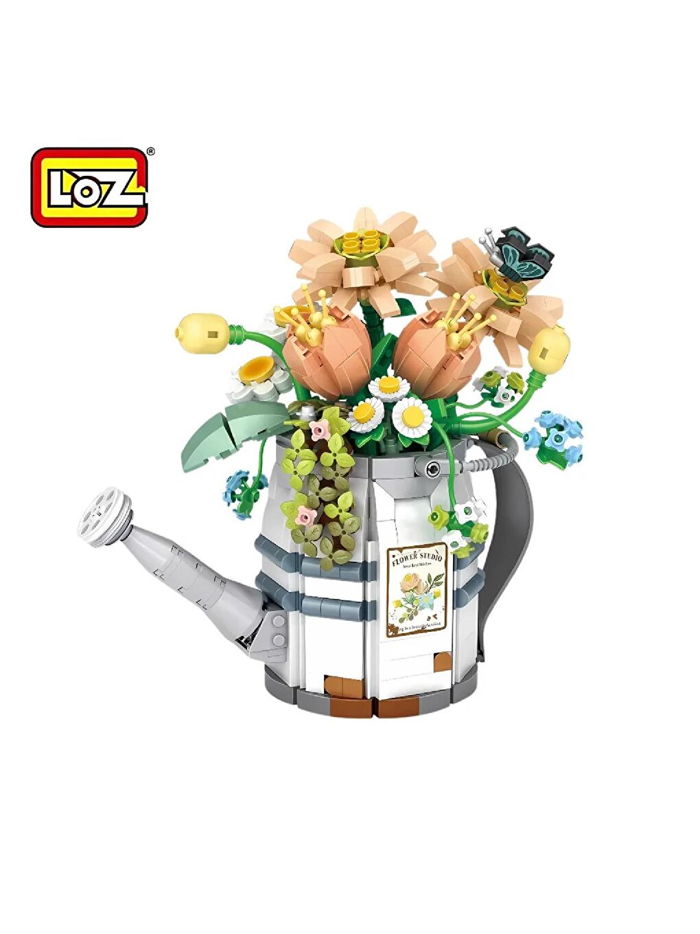 Loz Mini Sulama Kovası Saksıları ve Çiçekler Lego Block 973 Parça (LZ1936)-1