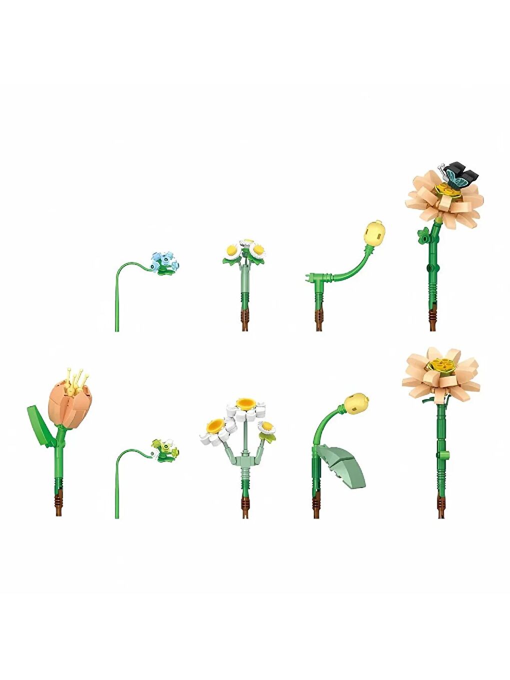 Loz Mini Sulama Kovası Saksıları ve Çiçekler Lego Block 973 Parça (LZ1936)-4