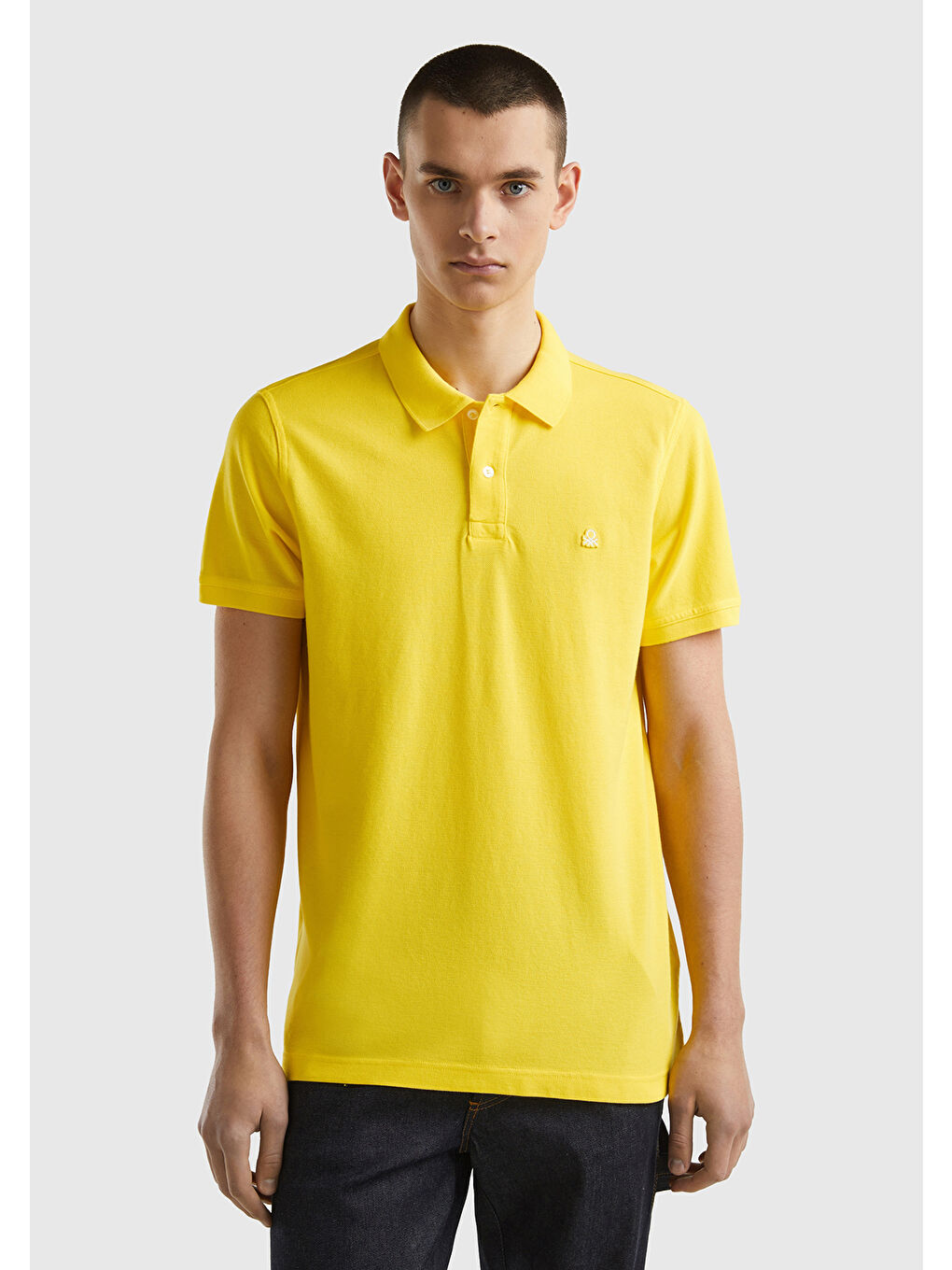 United Colors Of Benetton Erkek Sarı Regular Fit Kısa Kollu Polo T-Shirt - 1