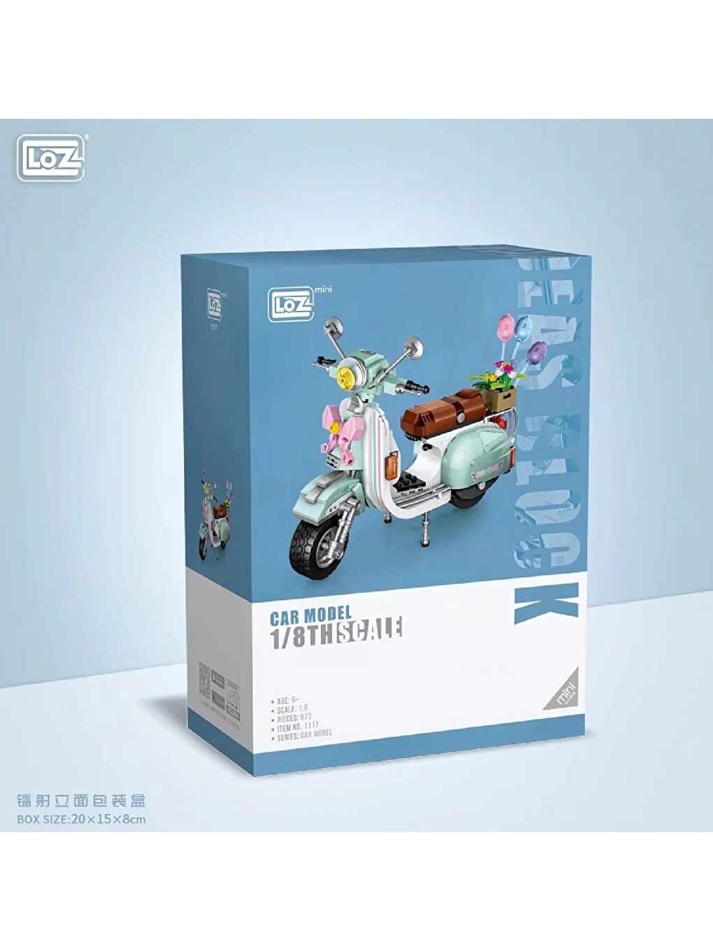 Loz Turkuaz Motosiklet Block Lego Yapı Oyuncağı 673 Parça (LZ1117)-4