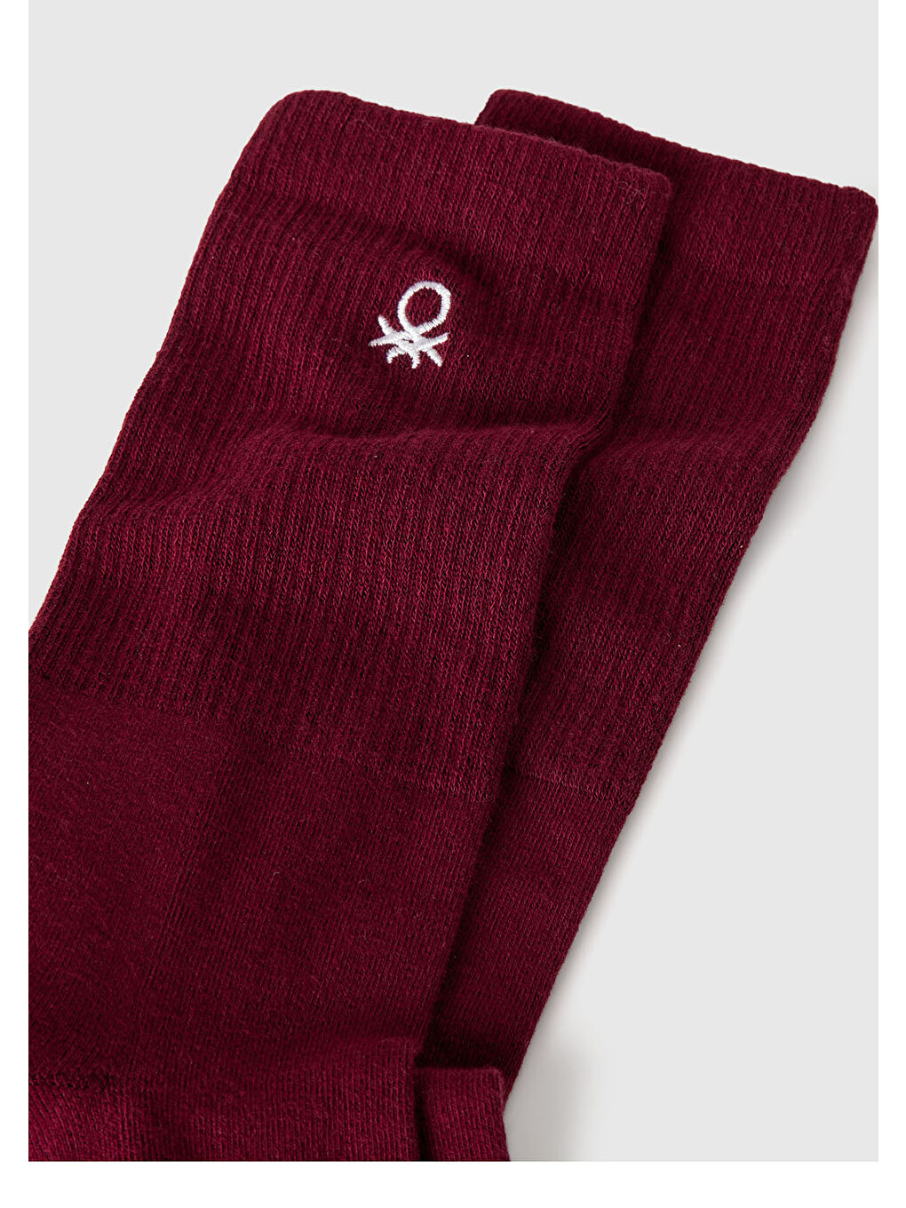 Unisex Bordo Benetton Logolu Yılbaşı Temalı Soket Çorap-1