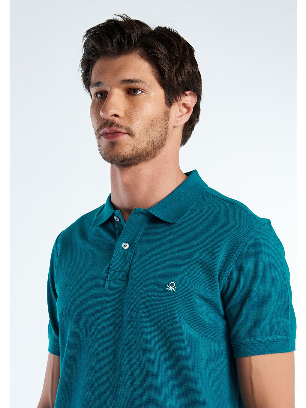 United Colors Of Benetton Erkek Petrol Yeşili Regular Fit Kısa Kollu Polo T-Shirt