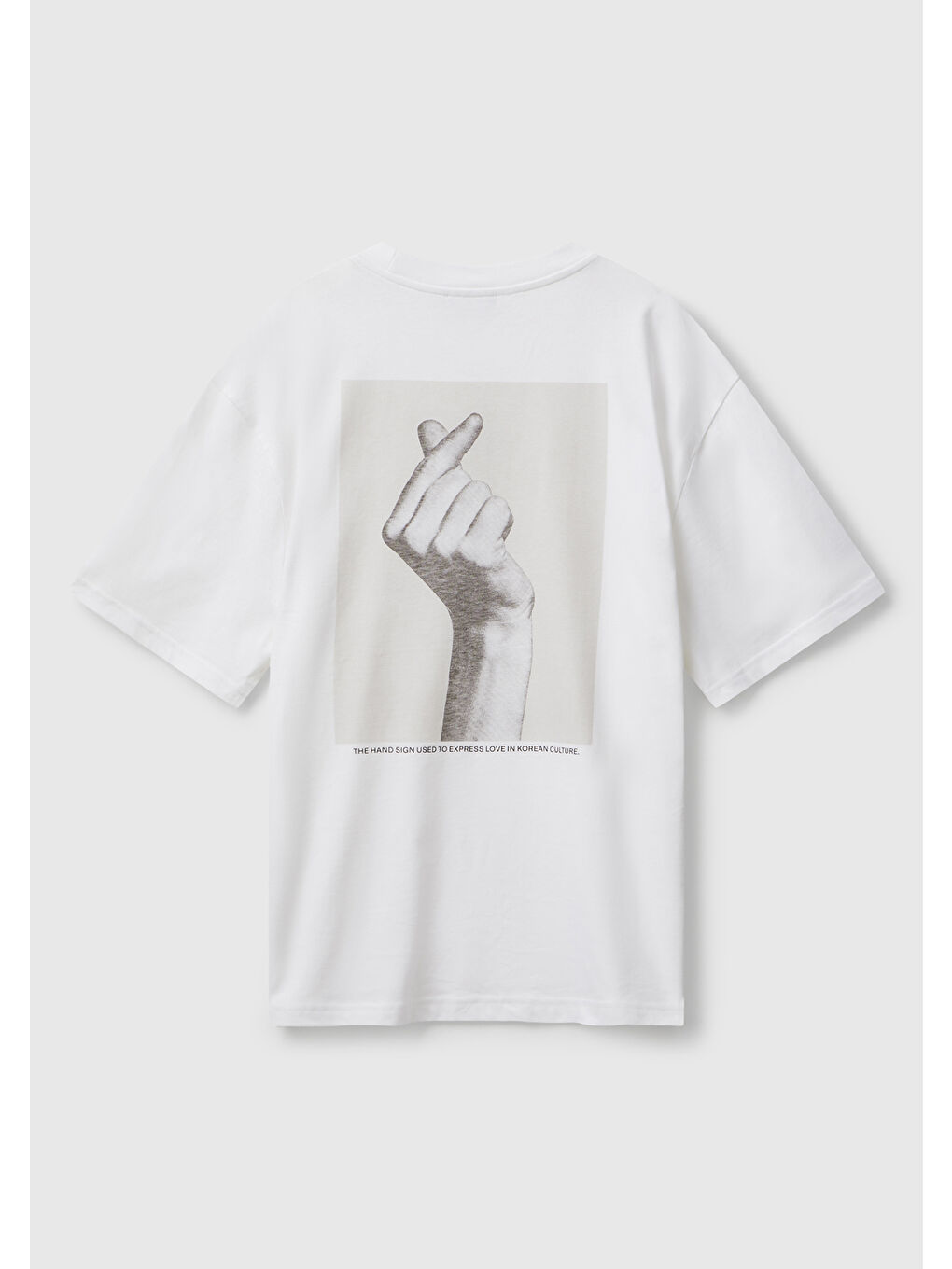 Erkek Beyaz-Love Baskılı %100 Pamuk Önü ve Arkası Baskılı T-Shirt-3