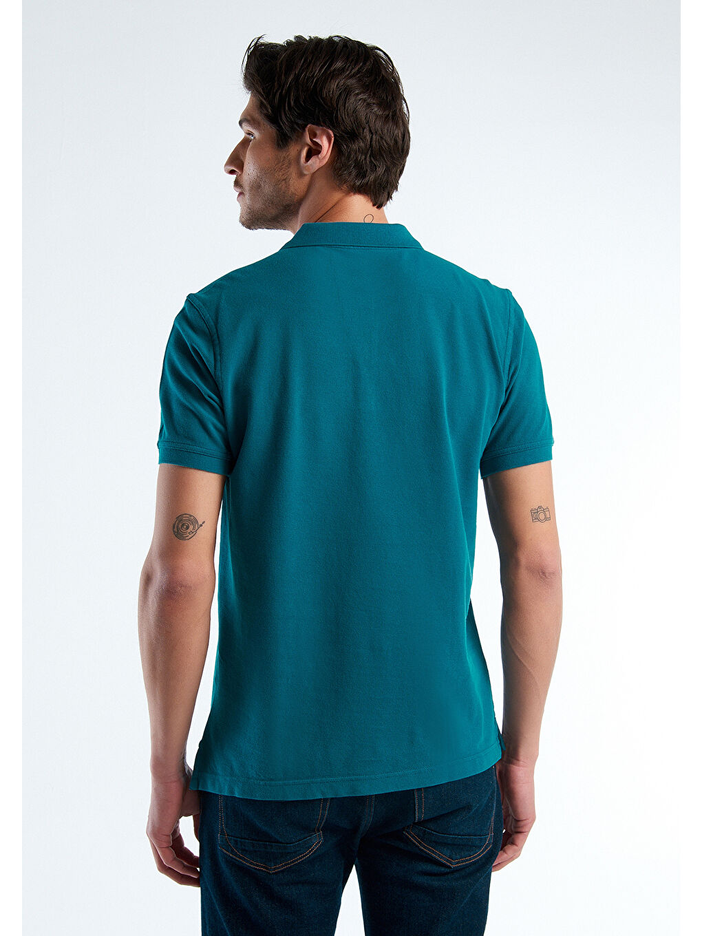 United Colors Of Benetton Erkek Petrol Yeşili Regular Fit Kısa Kollu Polo T-Shirt - 1