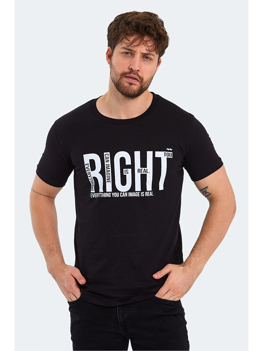 KAUKO Erkek Tişört Siyah