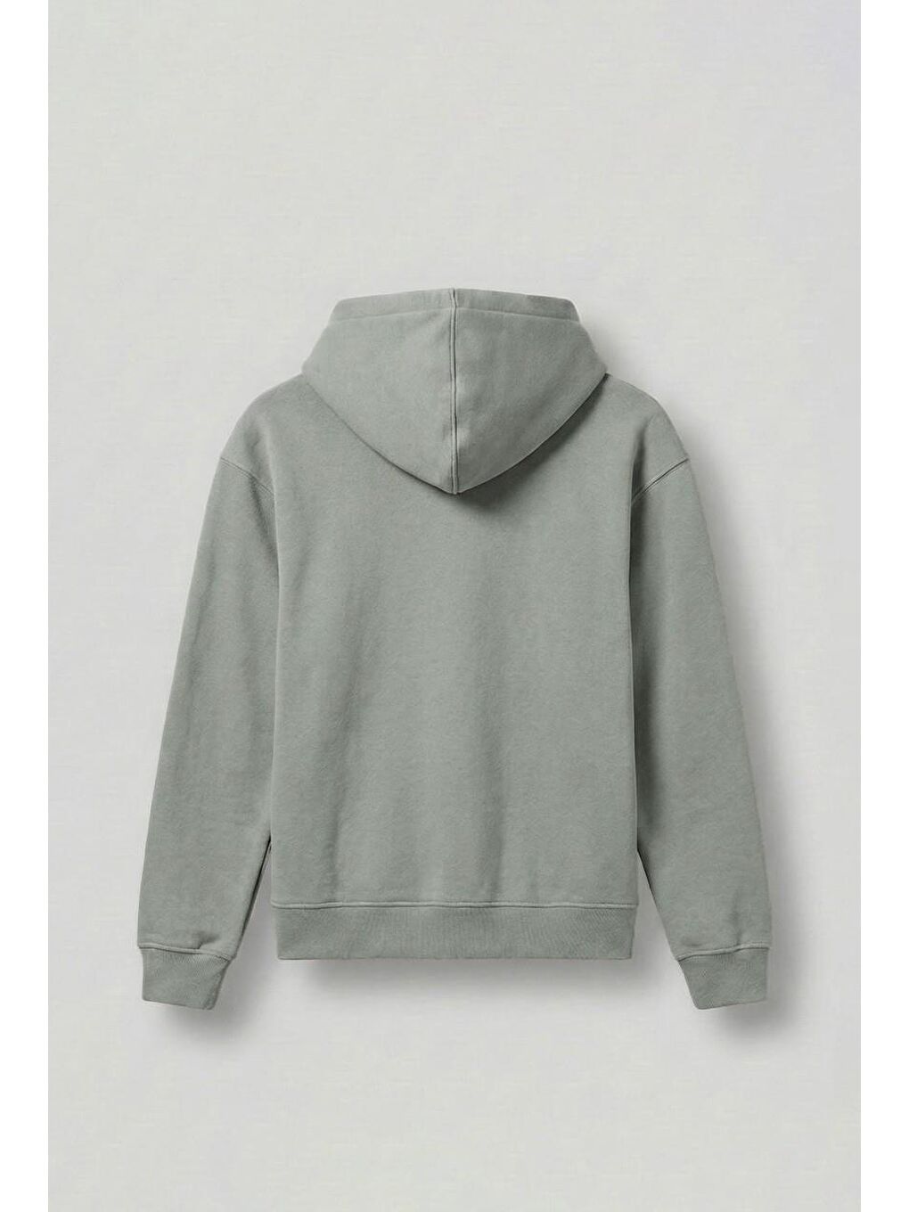 Erkek Kabartmalı Baskılı Kapüşonlu Hoodie Açık Gri-1