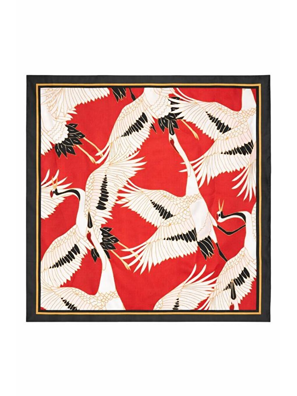 Kırmızı Bohemia Serisi 70X70 Saten Fular