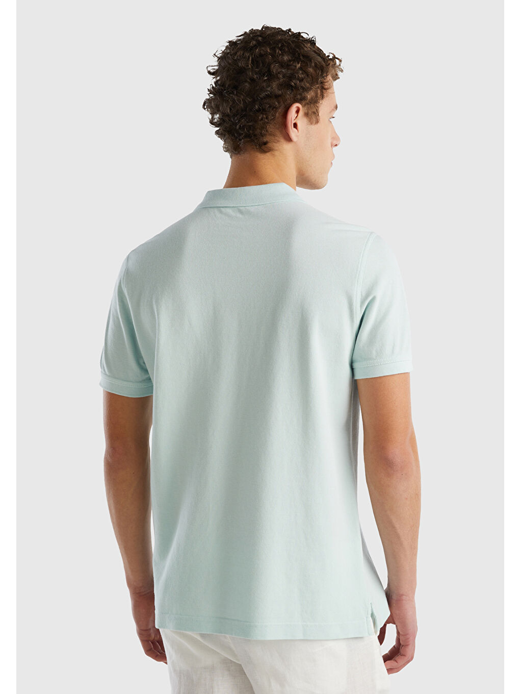 United Colors Of Benetton Turkuaz Erkek Su Yeşili Regular Fit Kısa Kollu Polo T-Shirt - 4