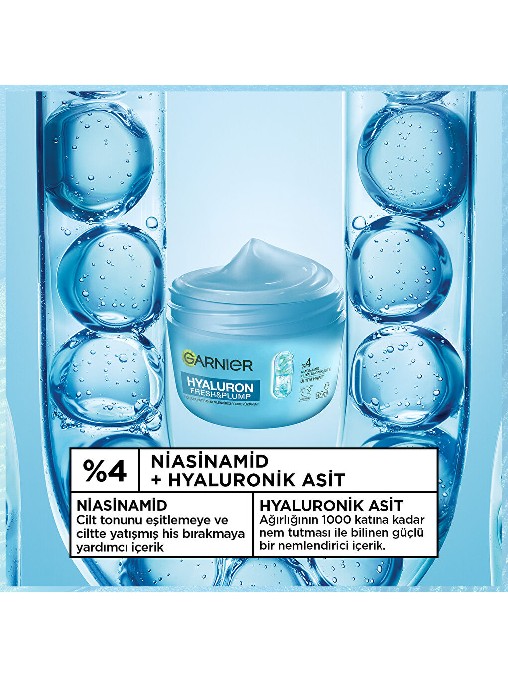 Hyaluron Fresh & Plump Dolgunlaştıran Nemlendirici Sorbe Yüz Kremi 85 ML, Vegan & Cruelty Fr-2