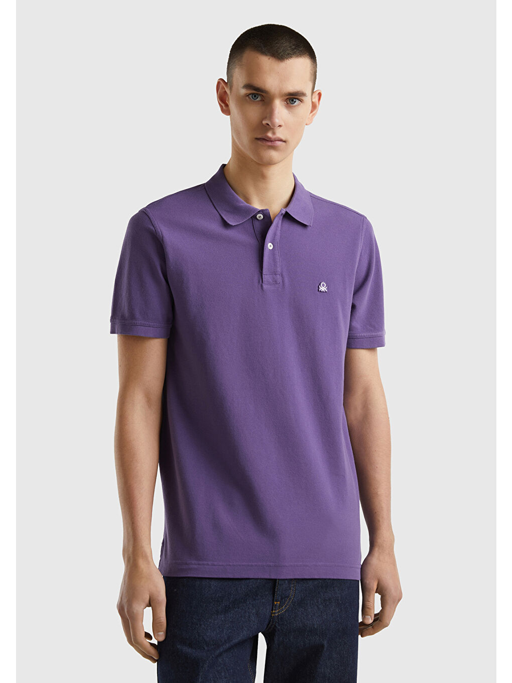 United Colors Of Benetton Erkek Mor Regular Fit Kısa Kollu Polo T-Shirt - 1