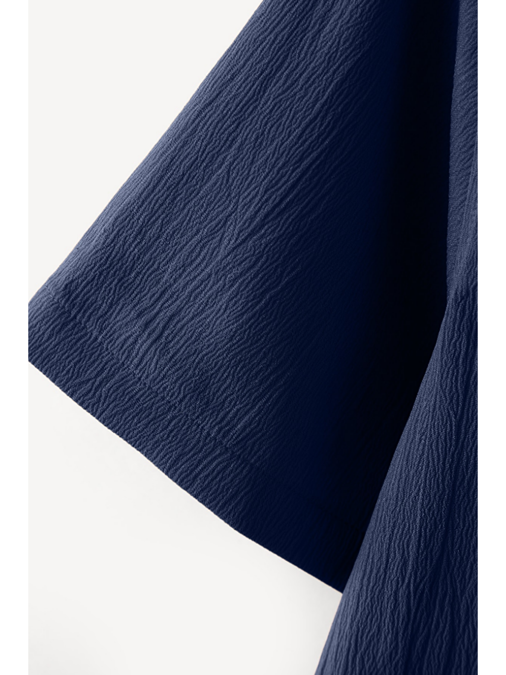 Lacivert Yarım Regular Apaş Yaka Kısa Kol Müslin Kumaş Erkek Gömlek-2