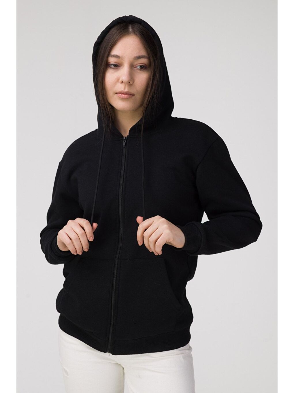 Kadın Siyah Oversize Hırka