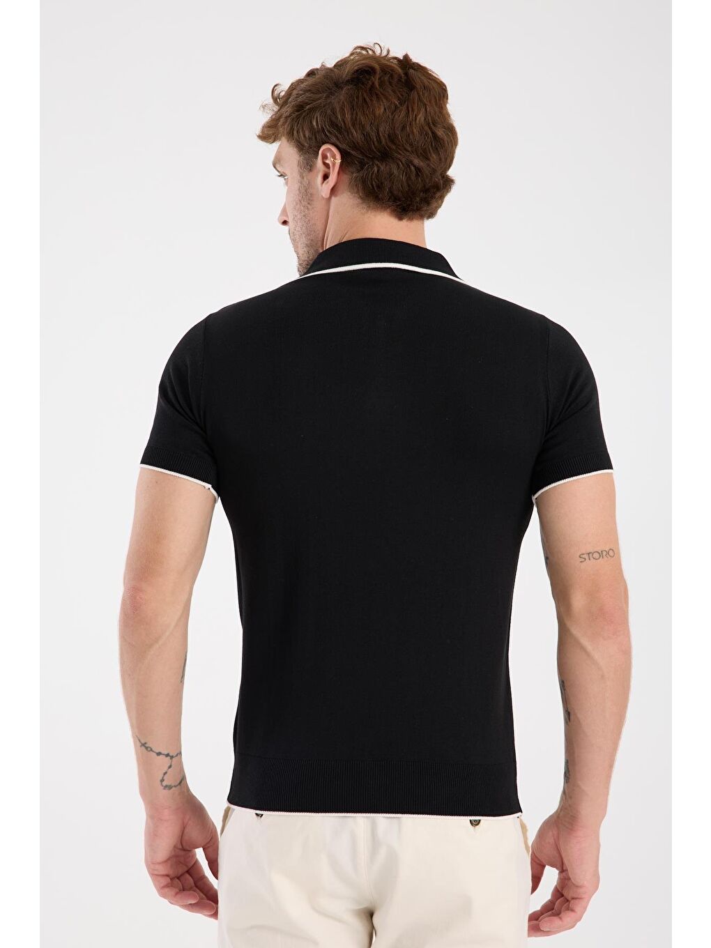 Aclub Echo Örme Kumaş Viskon Karışımlı Slim Fit Lacivert Polo Yaka Erkek Düz Polo Shirt-6