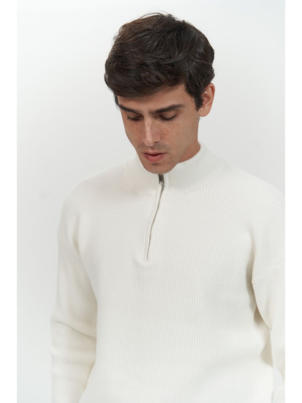 Mathis Ekru Balıkçı Yaka Erkek Triko Kazak-4