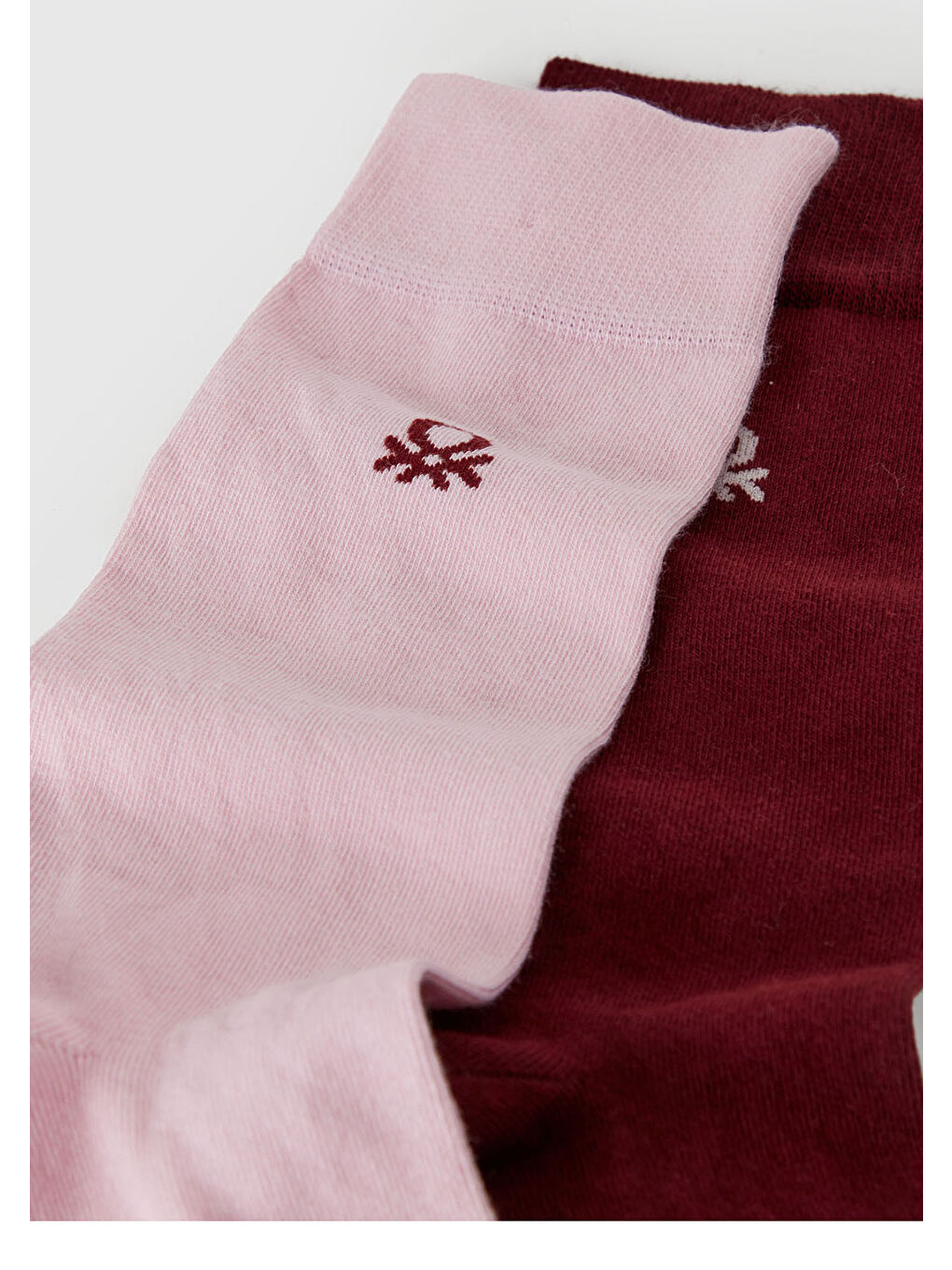 Unisex Pembe-Bordo Pamuk Karışımlı Logo Detaylı 2'li Uzun Yılbaşı Temalı Soket Çorap Seti-1