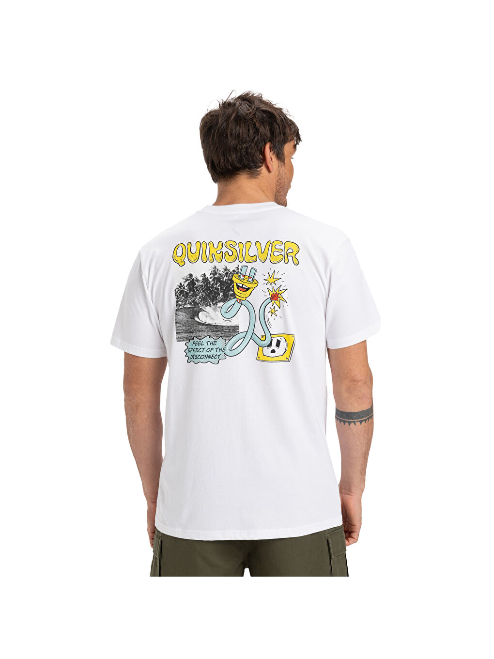 Ev Disconnect Effects Erkek Beyaz Tişört-3