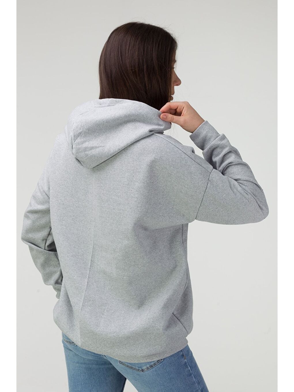 Kadın Gri Oversize Hırka-1