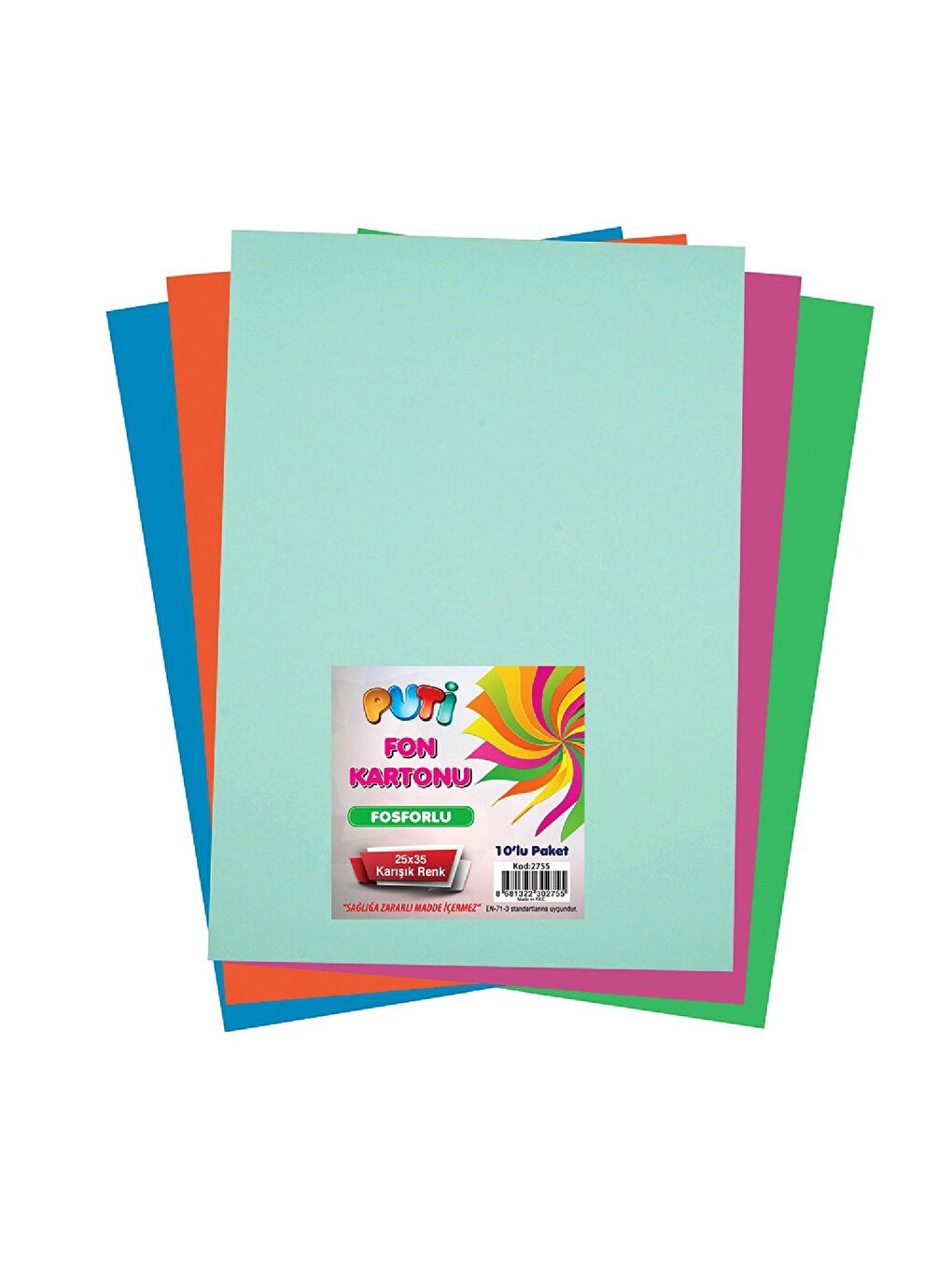 50x70 Fon Kartonu Pastel Renkler 10'lu (KOD : 2168)