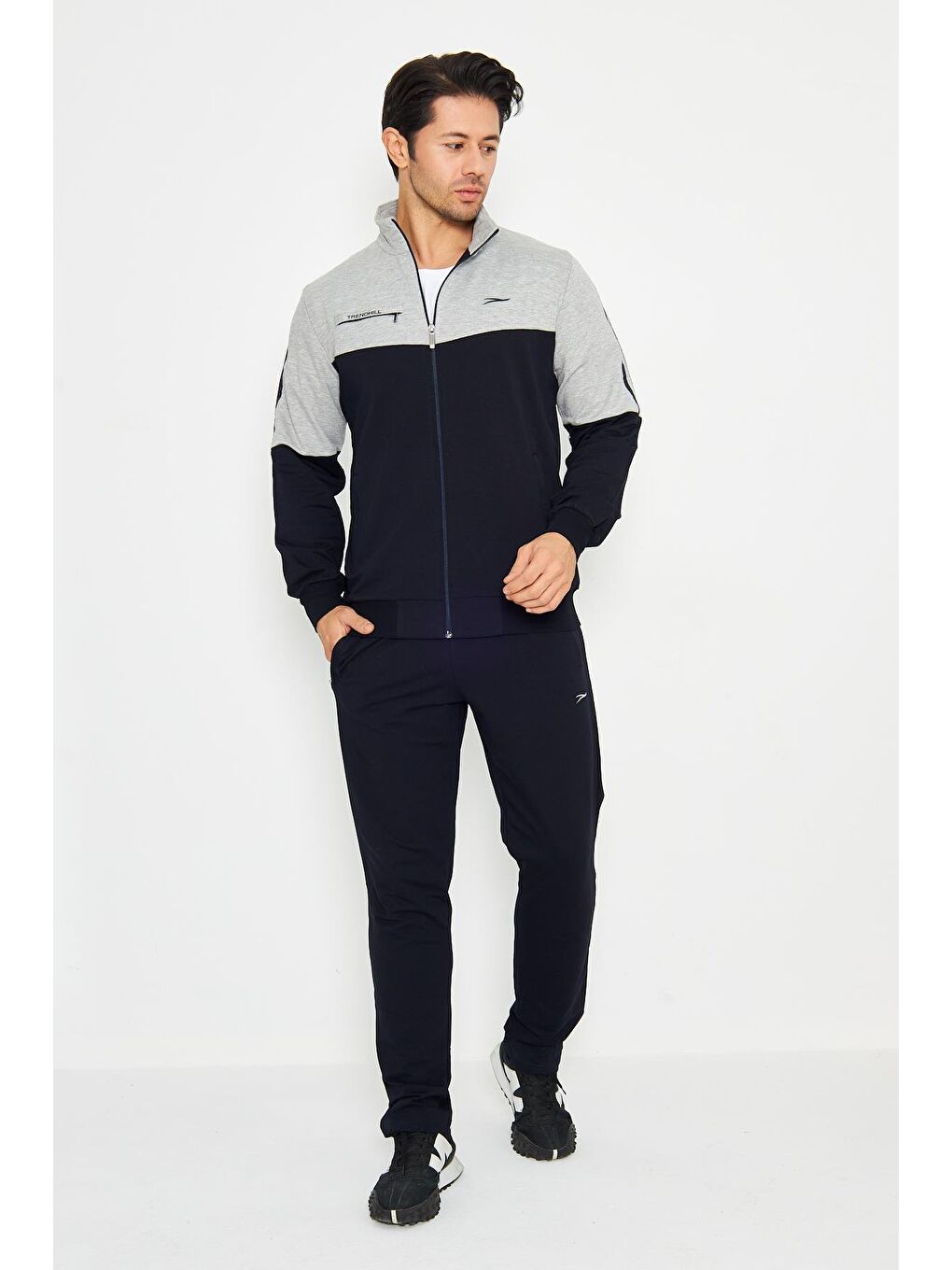 Antrasit Pamuklu Büyük Beden Erkek Eşofman Takımı 201513-10