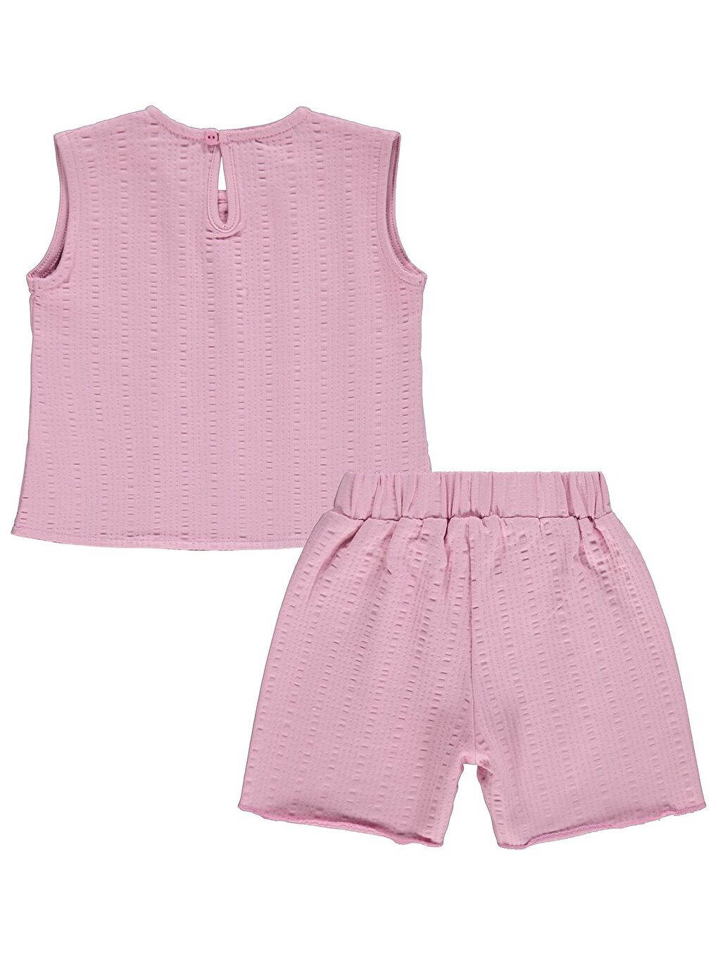 Baby Kurdelalı Şortlu 6-18 Ay Takım - Pembe-3